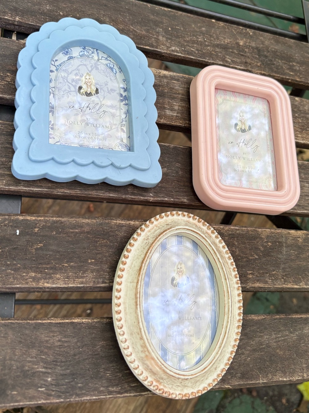 Mini Pastel Blue & Pink Decorative Photo Frames 
- Set of 3